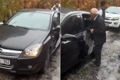 4 öğretmenin hayatını kaybettiği yola yine kaya parçası düştü!