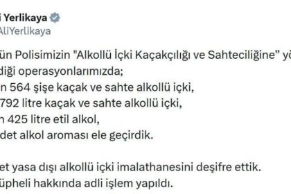 81 ilde kaçak içki operasyonu; 169 şüpheliye işlem yapıldı