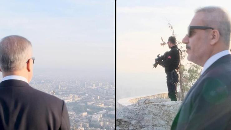 Dışişleri Bakanı Hakan Fidan, Kasyun Dağı'ndan Şam'ı seyretti.
