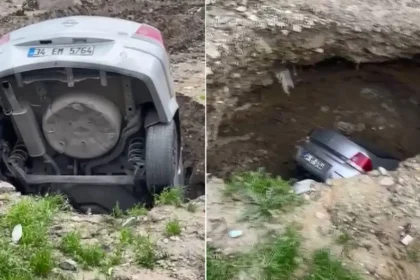 Esenyurt'ta yer yarıldı otomobil içine düştü. "Bu arabadan yana hiç yüzüm gülmedi"  | NTV Haber