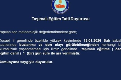 Kocaeli’de taşımalı eğitime ‘buz ve don’ engeli