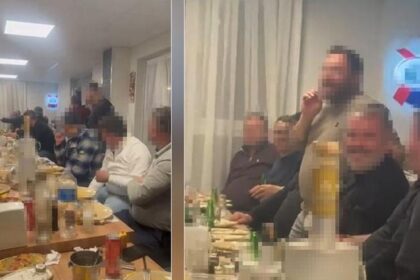 Burdur'da alkol masasında sela iddiasına soruşturma