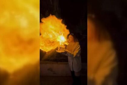 Bu da EJDERHA üfleyişi O eğlencenin sonu hastanede bitebilir...