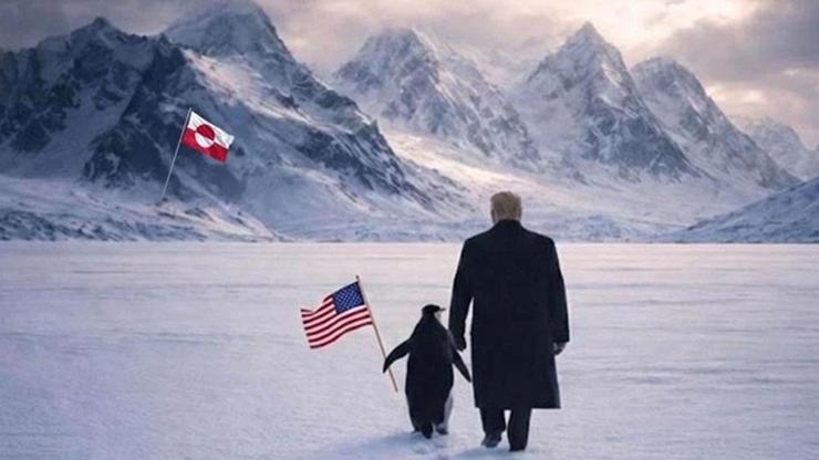 Beyaz Saray sosyal medyayı sallayan akıma Trump ile katıldı: 'Nihilist penguen'li Grönland göndermesi