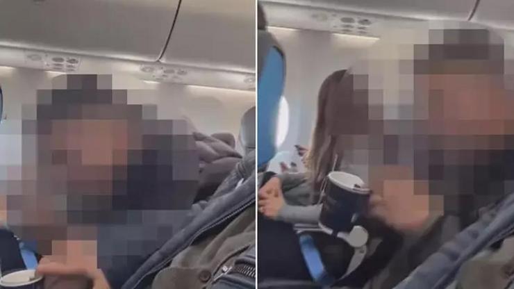 Fenomen rezaleti! Uçakta sigara içti, sanal medyasından paylaştı
