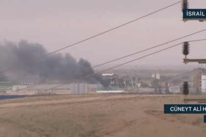 NTV ekibi İsrail'de vurulan tesisin yakınlarında. Saldırı anı kamerada