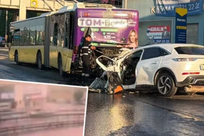 Küçükçekmece'de korkunç kaza. Otobüse çarpan otomobilde üç kişi öldü | NTV Haber