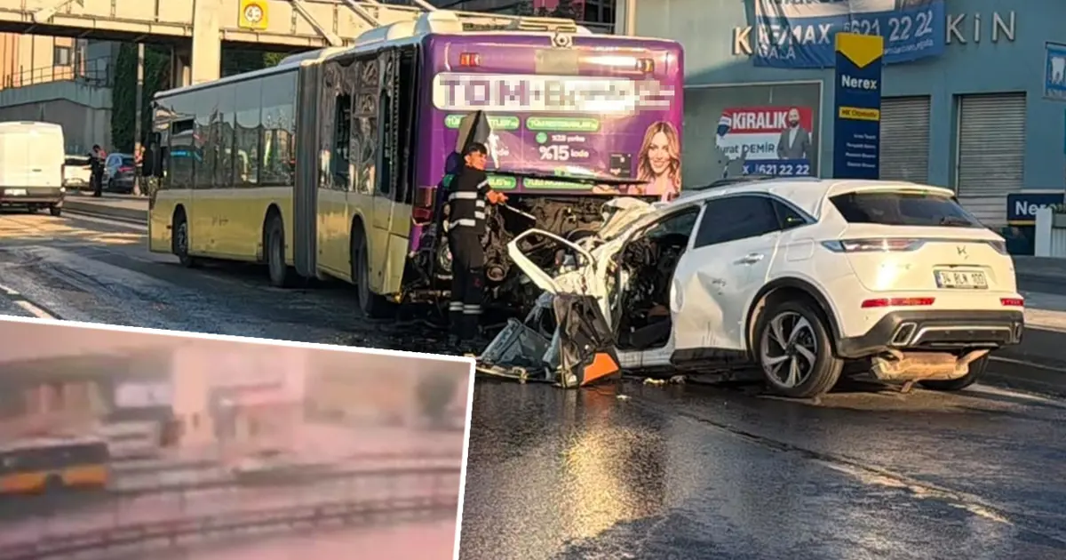 Küçükçekmece'de korkunç kaza. Otobüse çarpan otomobilde üç kişi öldü | NTV Haber